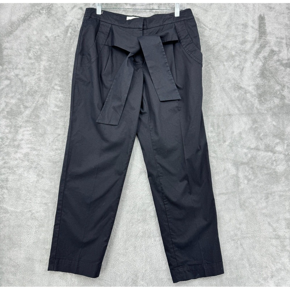 Anthropologie Leifsdoottir Pants 6 Straight Leg Pleated Tie Bow Casual Classic